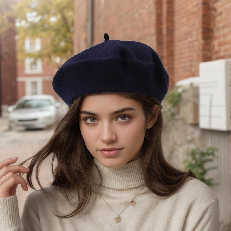 AURORAAEGIS French Beret Hats for Women - Classic Wool Beret Hats Soft Knit Winter Cloche for Daily Outfits - Image 2